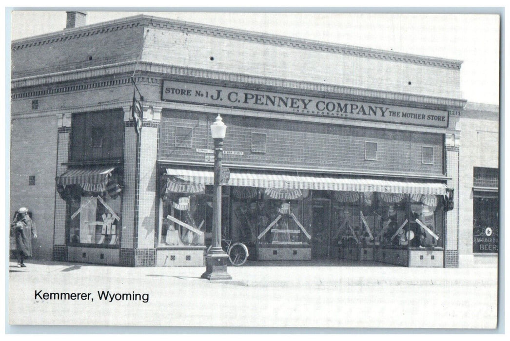 c1940 Penney Company Mother Store Exterior Building Kemmerer Wyoming WY Postcard