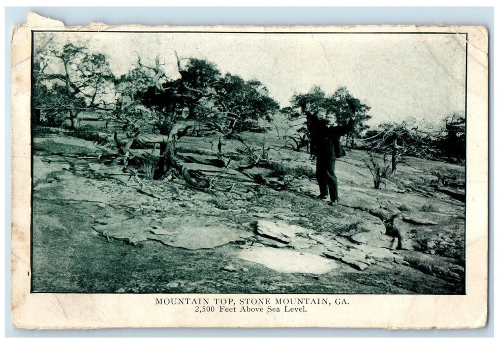 1908 Mountain Top Stone Mountain Georgia GA, Father And Son Antique Postcard