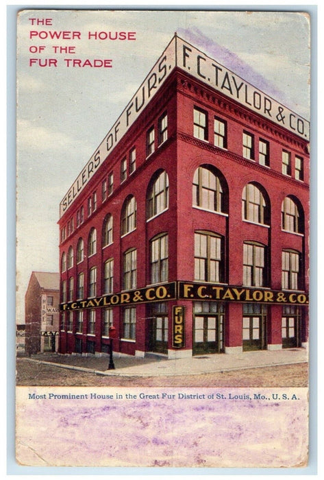 c1910's The Power House Of The Fur Trade St. Louis Missouri MO Antique Postcard
