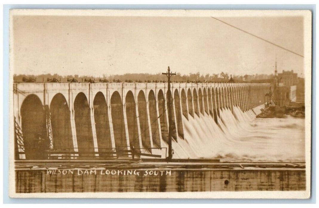 c1920's Wilson Dam Looking South Florence Alabama AL RPPC Photo Postcard