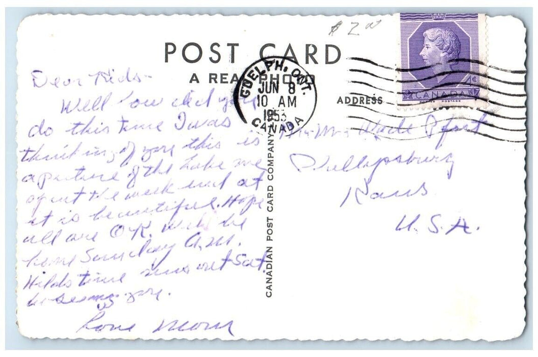 1953 Lakeview Resort Aerial View Muskoka Utterson Ontario RPPC Photo Postcard