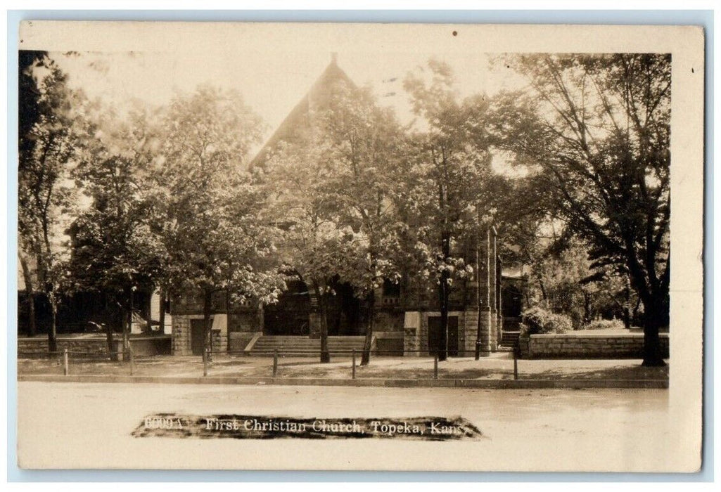 1910 First Christian Church View Topeka Kansas KS RPPC Photo Posted Postcard