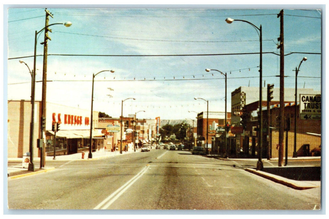 1965 Business Section 3rd Street Medicine Hat Alberta Canada Postcard