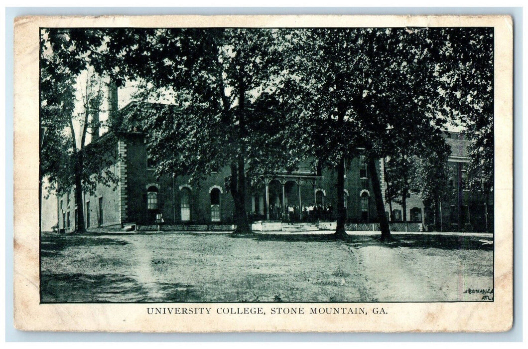 c1910's University College Building Stone Mountain Georgia GA Antique Postcard