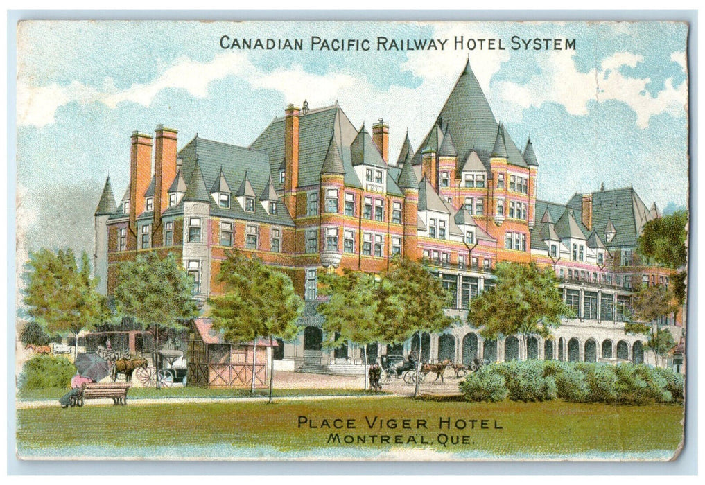 c1910 CPR Hotel System Place Viger Hotel Montreal Quebec Canada Postcard
