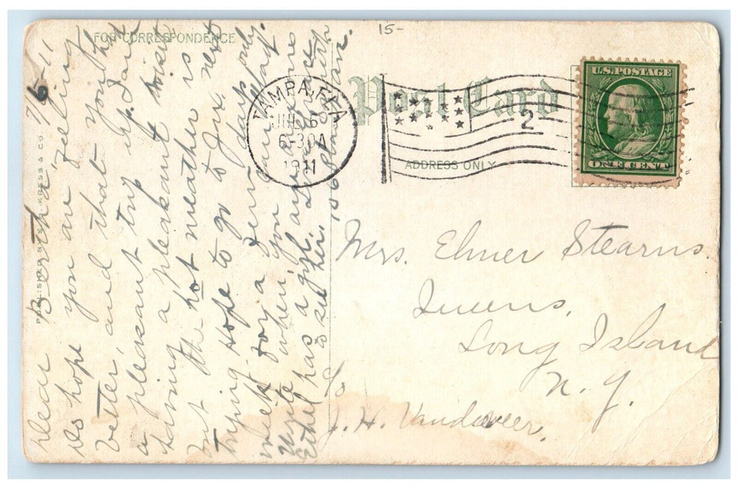 1911 Gordon Kellar Memorial Hospital Building Tampa Florida FL Antique Postcard