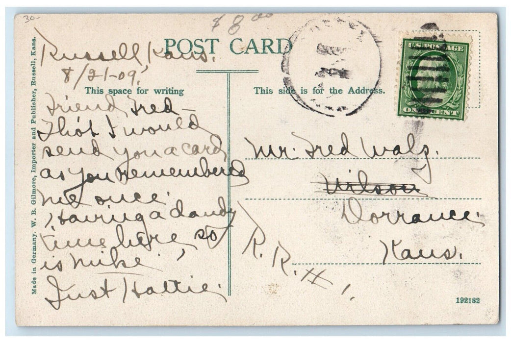 1909 Russell Milling Co. Building Russell Kansas KS Posted Antique Postcard