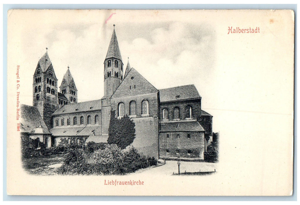 c1905 Church of Our Lady Halberstadt Germany Antique Unposted Postcard