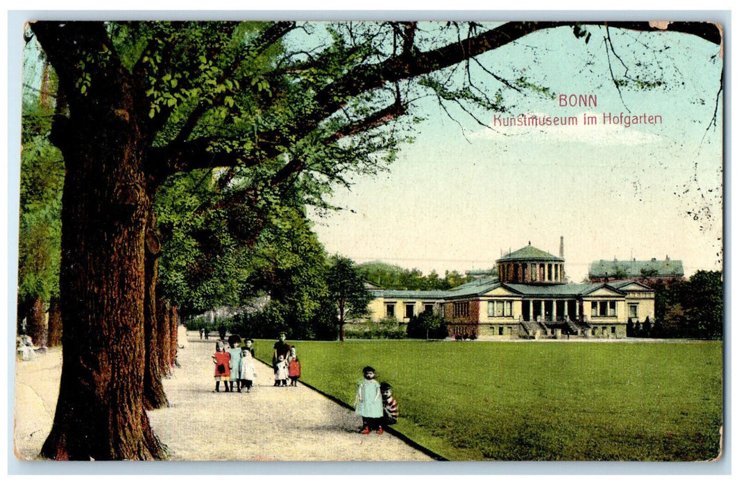 1913 Art Museum in the Courtyard Garden Bonn Germany Antique Postcard