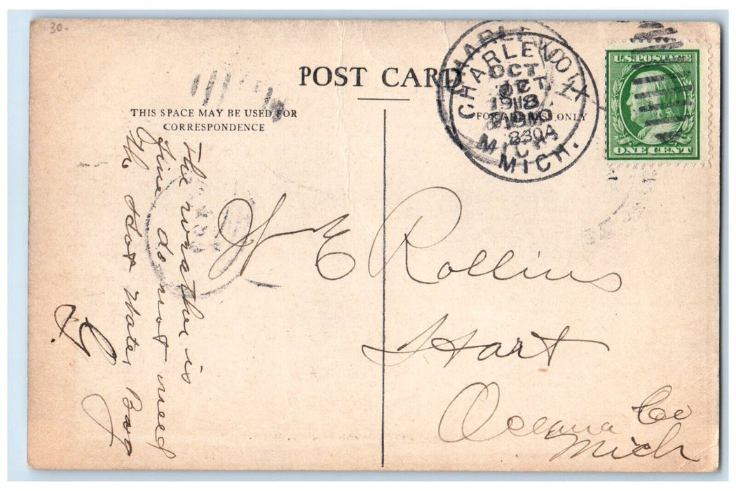 1910 Indian Cemetery Beaver Island Charlevoix Michigan MI Antique Postcard