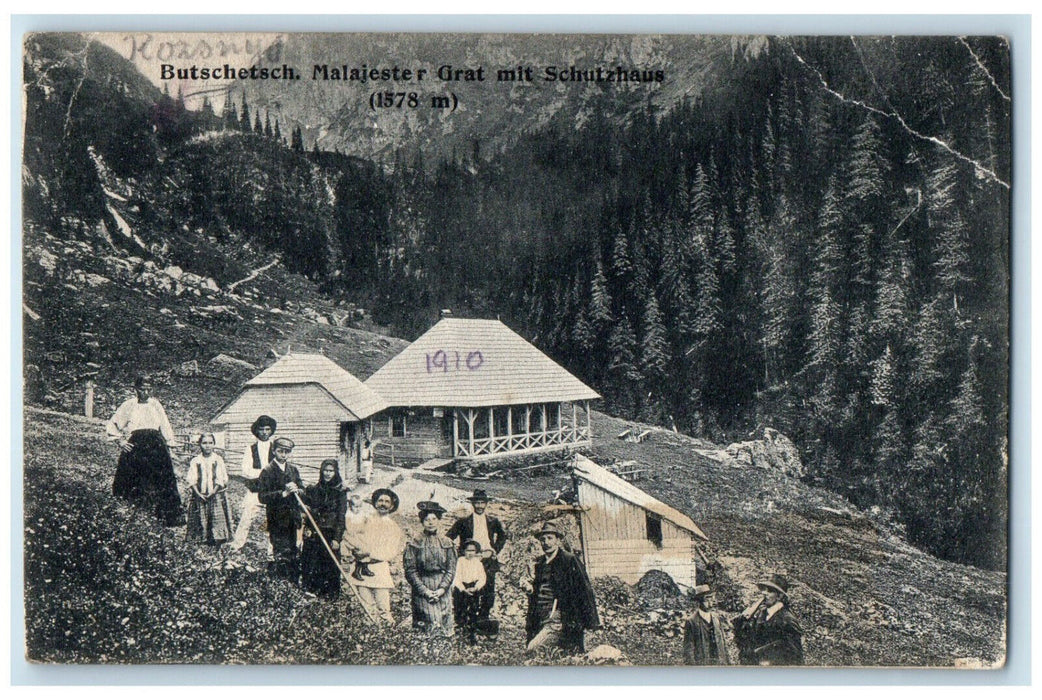 1910 Malajester Grat Mit Schutzhaus Butschetsch Hungary Posted Postcard