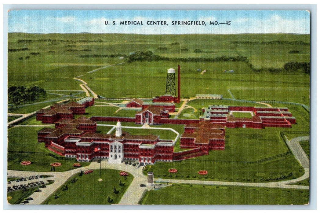 c1960's Aerial View Of US Medical Center Springfield Missouri MO VintagePostcard