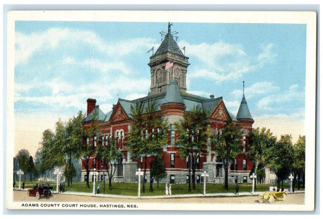 c1930's Adams County Court House Building Hastings Nebraska NE Vintage Postcard
