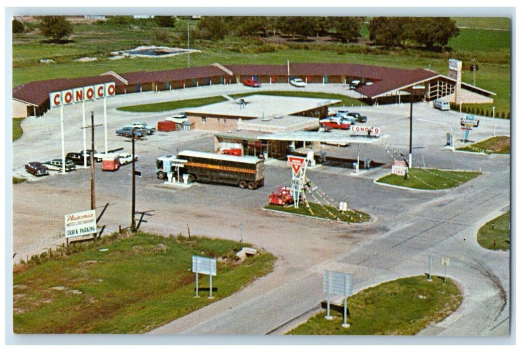 c1950's Plainsmen Motel Restaurant Conoco Cars Blackwell Oklahoma OK Postcard