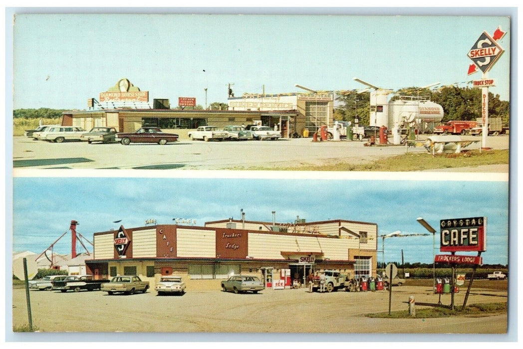 Diamond Horseshoe Restaurant & Gas Station Crystal Cafe Sioux City NE Postcard