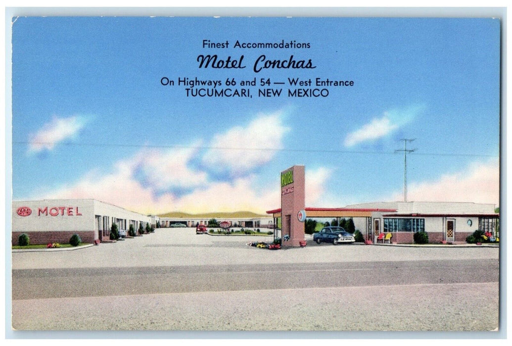 Motel Conchas Roadside View Cars Tucumcari New Mexico NM Vintage Postcard