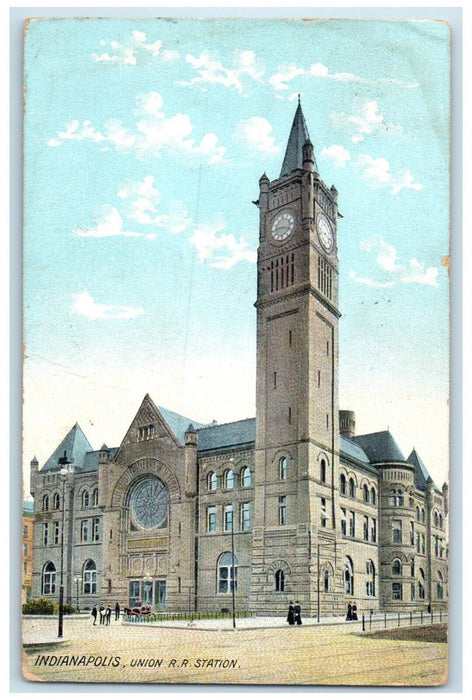 1909 Roadside View Union RR Station Indianapolis Indiana Posted Vintage Postcard