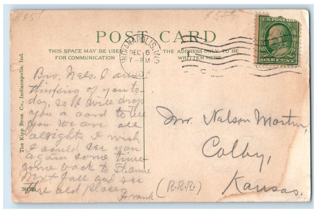 1909 Roadside View Union RR Station Indianapolis Indiana Posted Vintage Postcard