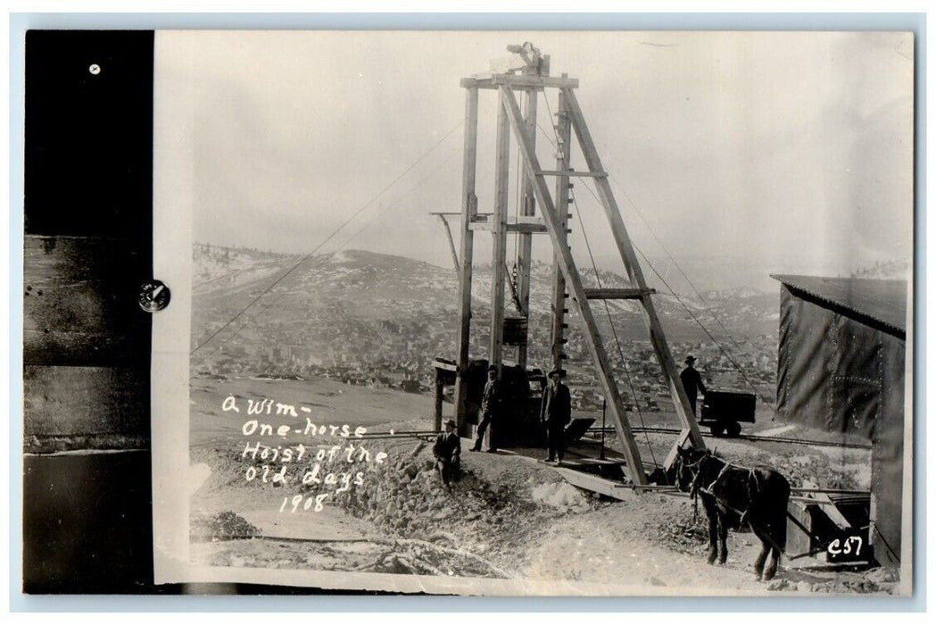 1908 One Horse Hoist Mining Company View RPPC CO Photo Unposted Postcard