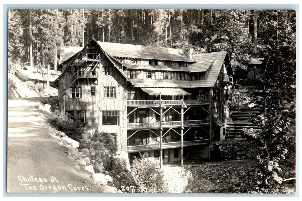 c1940's Chateau At The Oregon Caves Cave Junction OR RPPC Photo Postcard