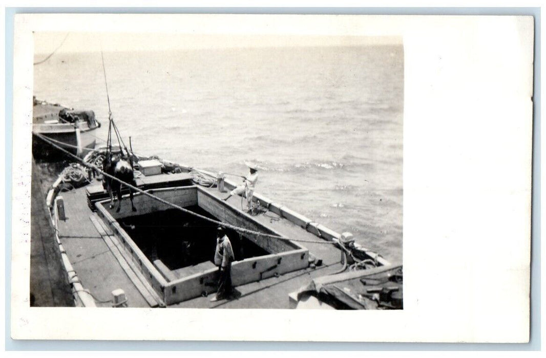 c1910's Ship Loading Cattle Cow F.W. Savage Granville NY RPPC Photo Postcard