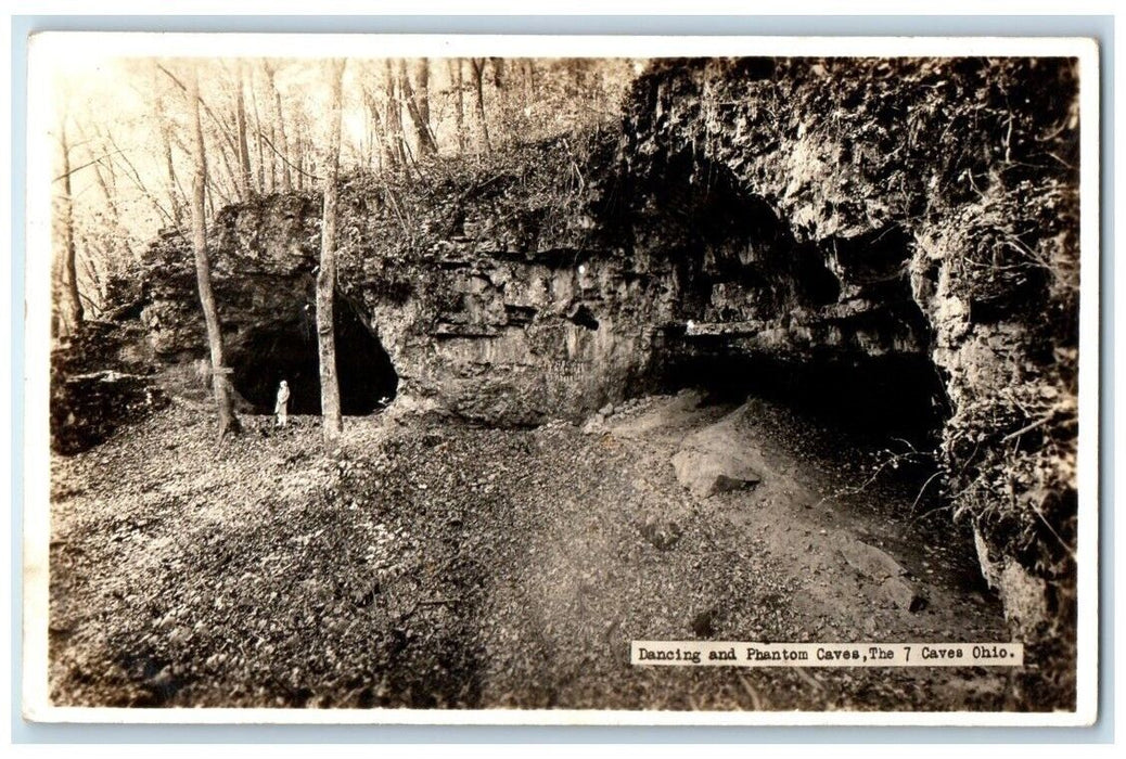 c1930's Dancing & Phantom Caves View The 7 Caves Ohio OH RPPC Photo Postcard