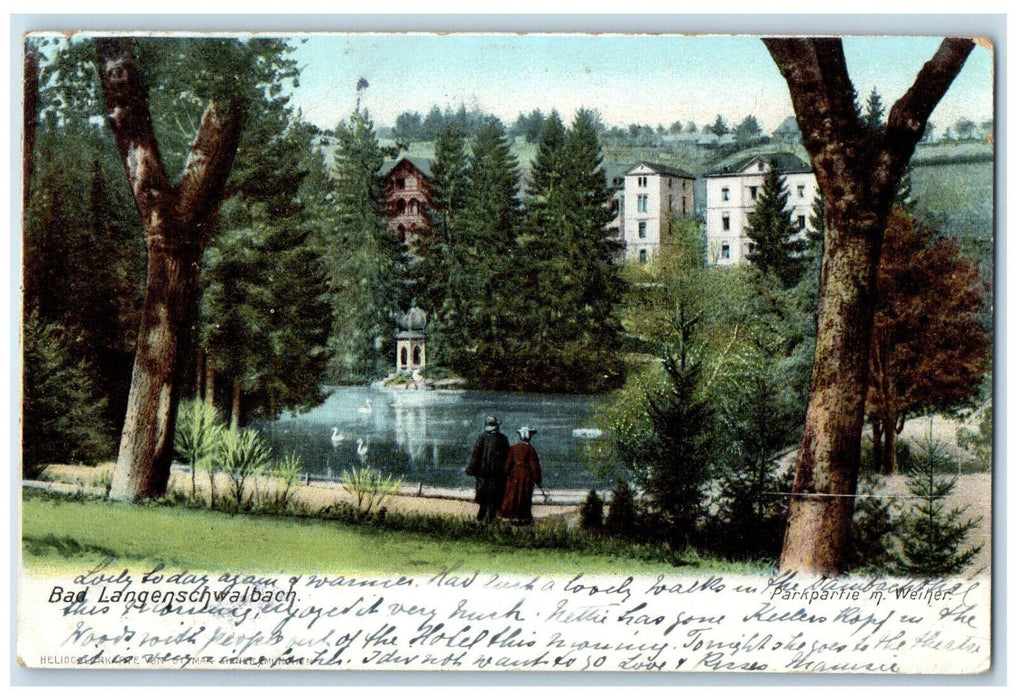 1906 Park Lot with Weiner Bad Langenschwalbach Hesse Germany Postcard