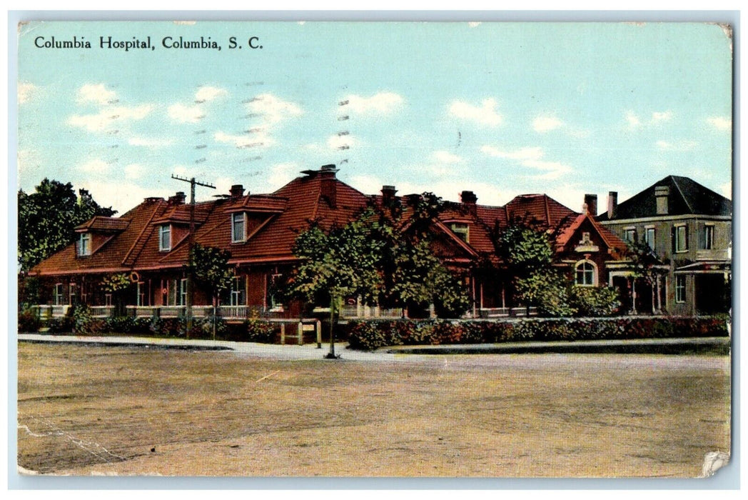1912 Columbia Hospital Columbia Exterior Building Street South Carolina Postcard