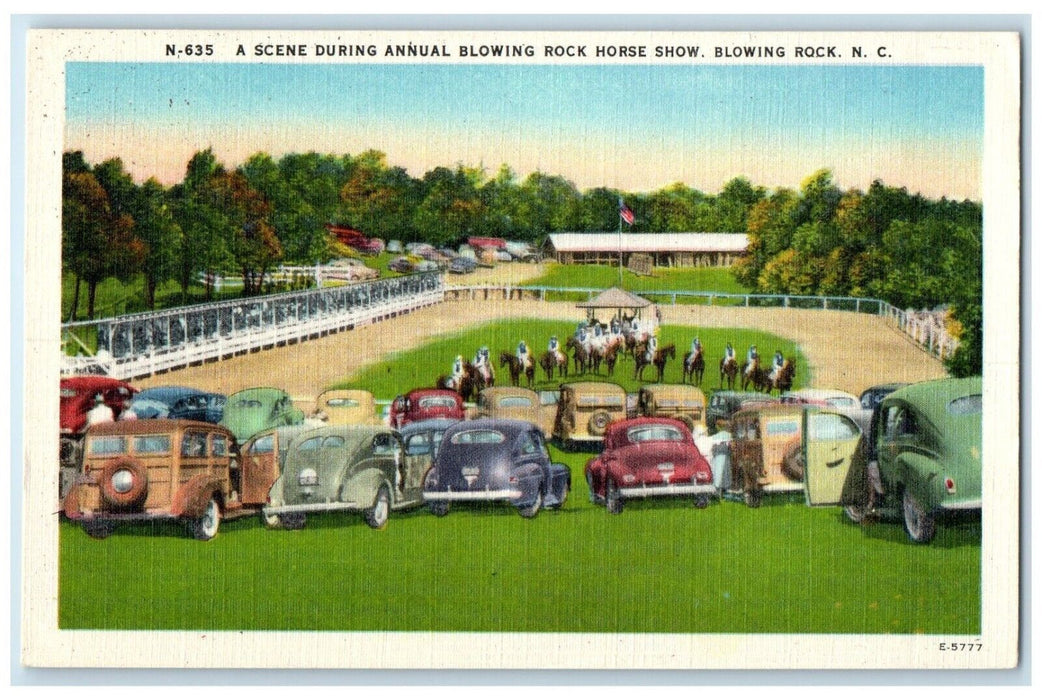 1940 Scene During Annual Blowing Rock Horse Show Blowing North Carolina Postcard