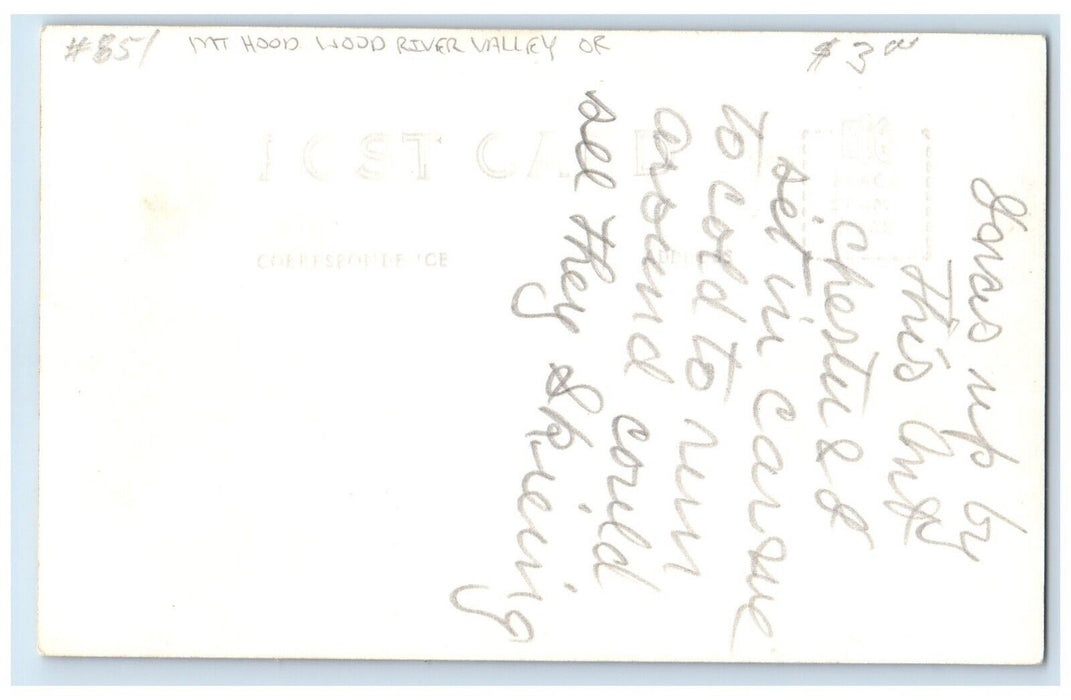 c1940's View Of Mt. Hood And Wood River Valley Oregon OR RPPC Photo Postcard