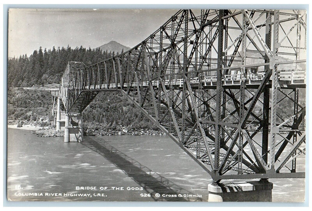 c1940's Bridge Of The God's Columbia River Highway Oregon OR RPPC Photo Postcard