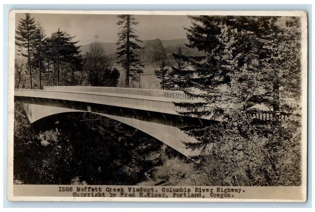 Moffett Creek Viaduct Columbia River Hwy Portland Oregon OR RPPC Photo Postcard