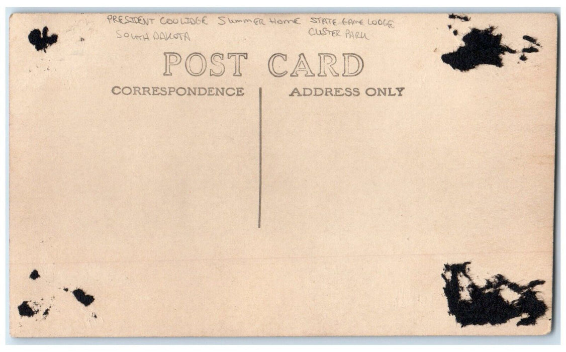 President Coolidge Summer Home State Game Lodge Custer Park RPPC Photo Postcard