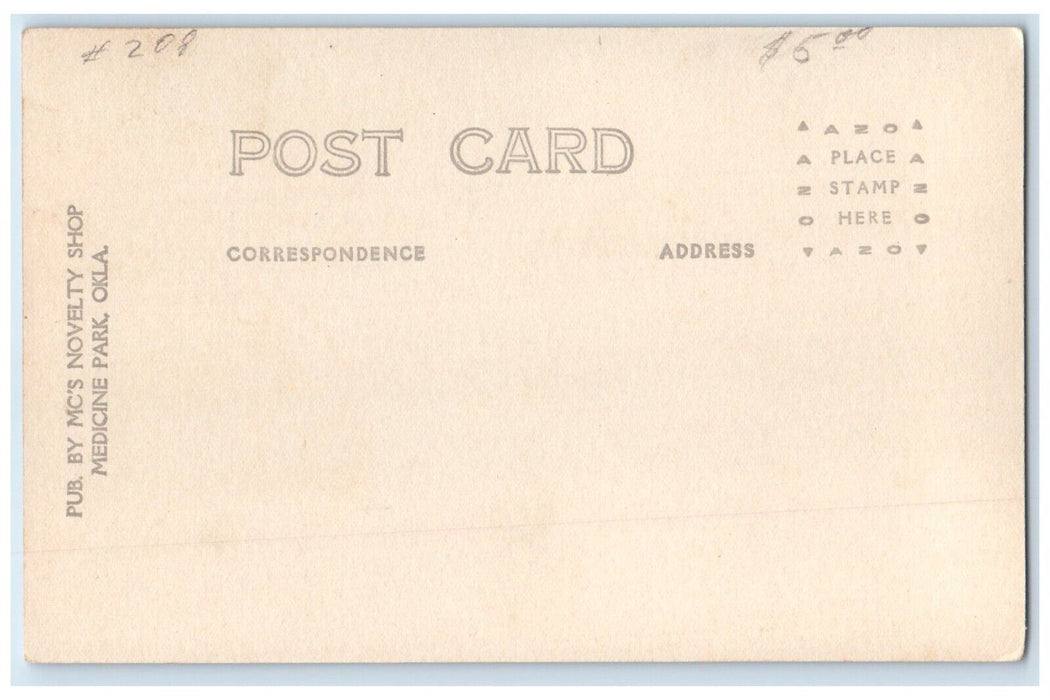 Lake Law Ton Ka And City Dam Medicine Park Oklahoma OK RPPC Photo Postcard