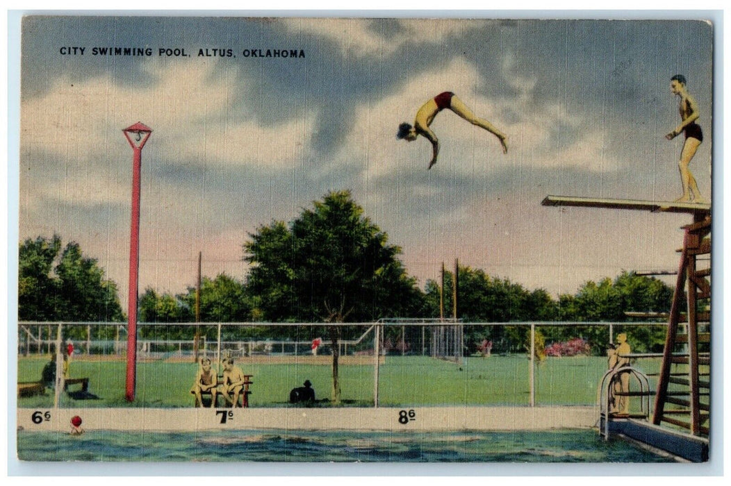 c1930's City Swimming Pool Altus Oklahoma OK Unposted Vintage Postcard