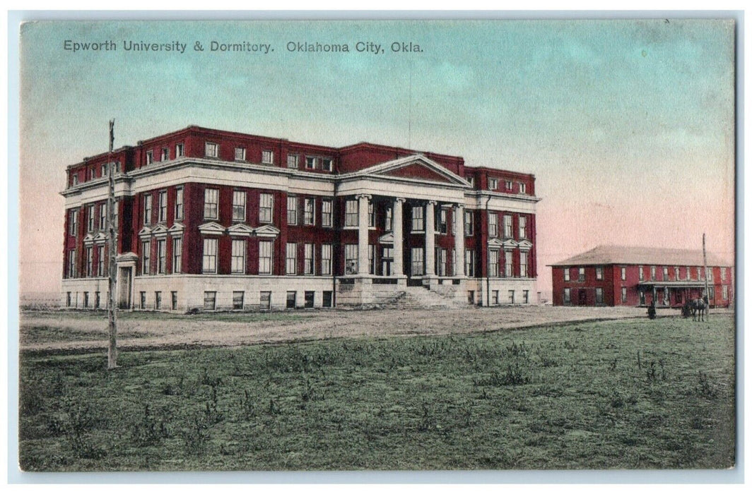 c1910's Epworth University & Dormitory Building Oklahoma City OK Postcard