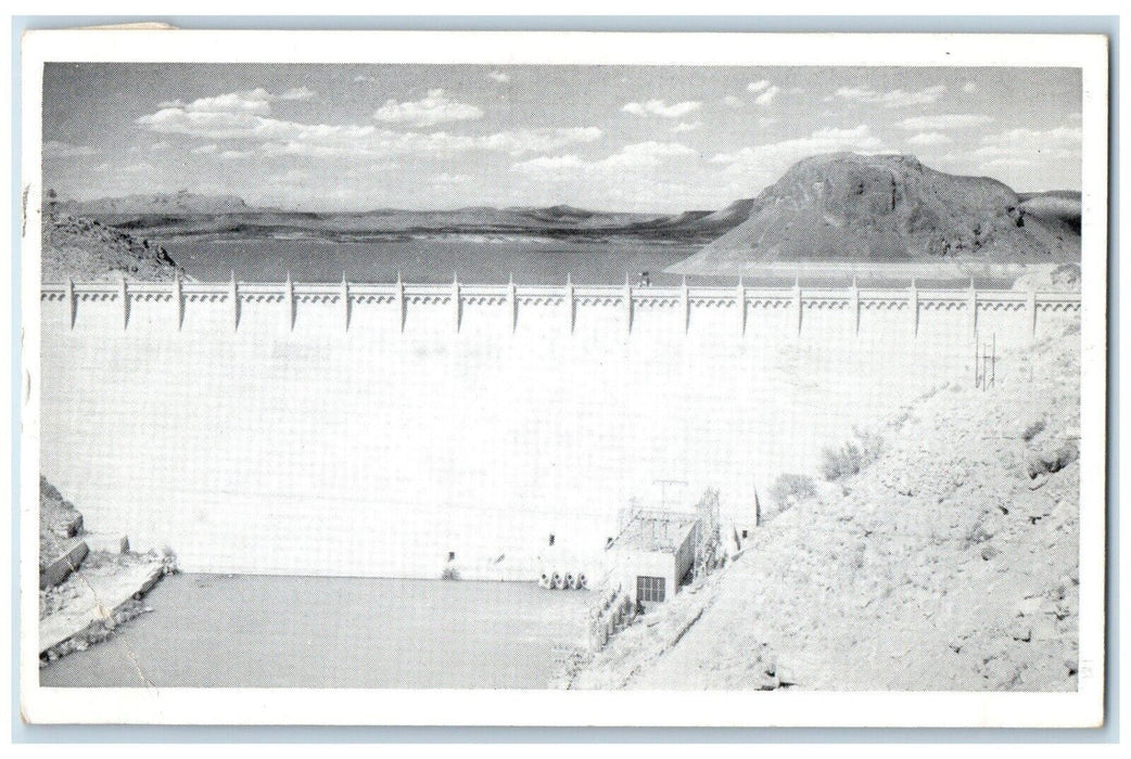 1957 View Elephant Butte Dam Hot Springs New Mexico NM Vintage Antique Postcard