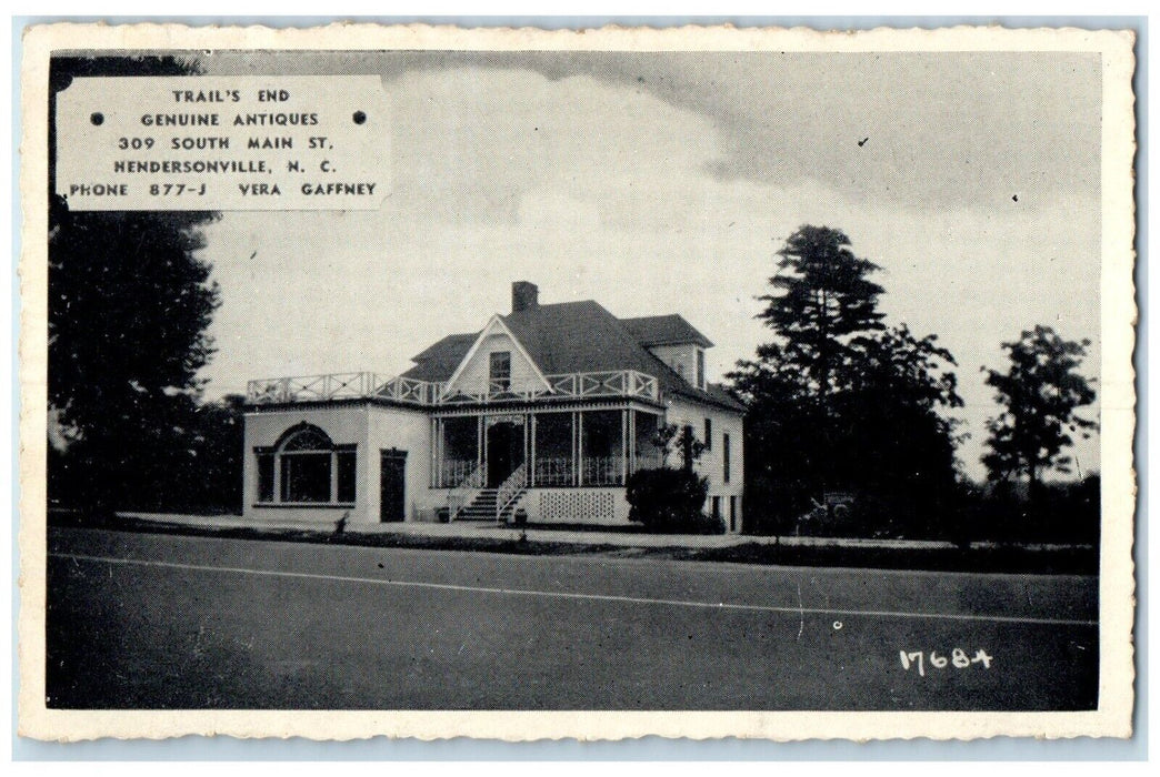 c1940 Trail's End Genuine Antiques South Hendersonville North Carolina Postcard