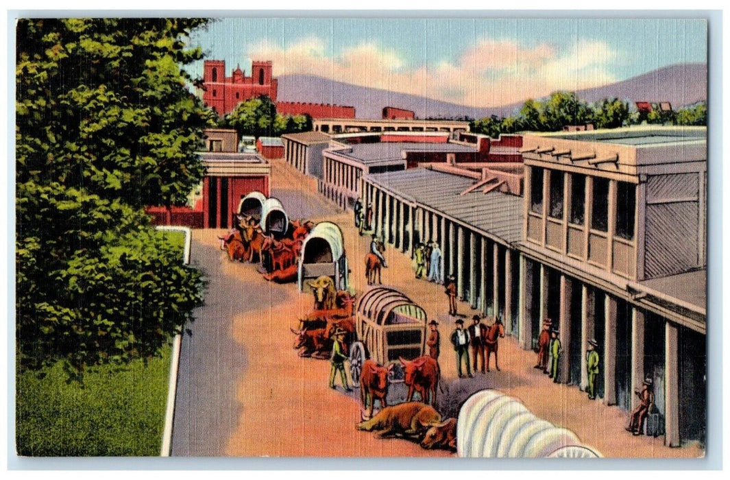 c1940's End Of Santa Fe Trail Railroad Days New Mexico NM Vintage Postcard