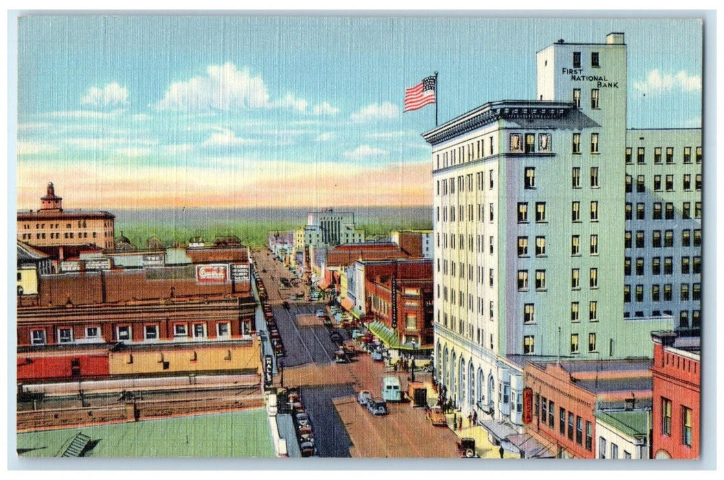 c1950's Central Avenue Looking West Cars Albuquerque New Mexico NM Postcard