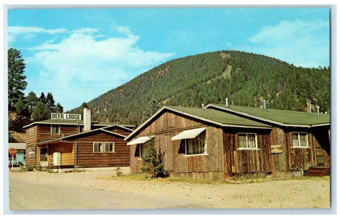 c1950's Deer Lodge Red River New Mexico NM, Dirt Road Unposted Vintage Postcard