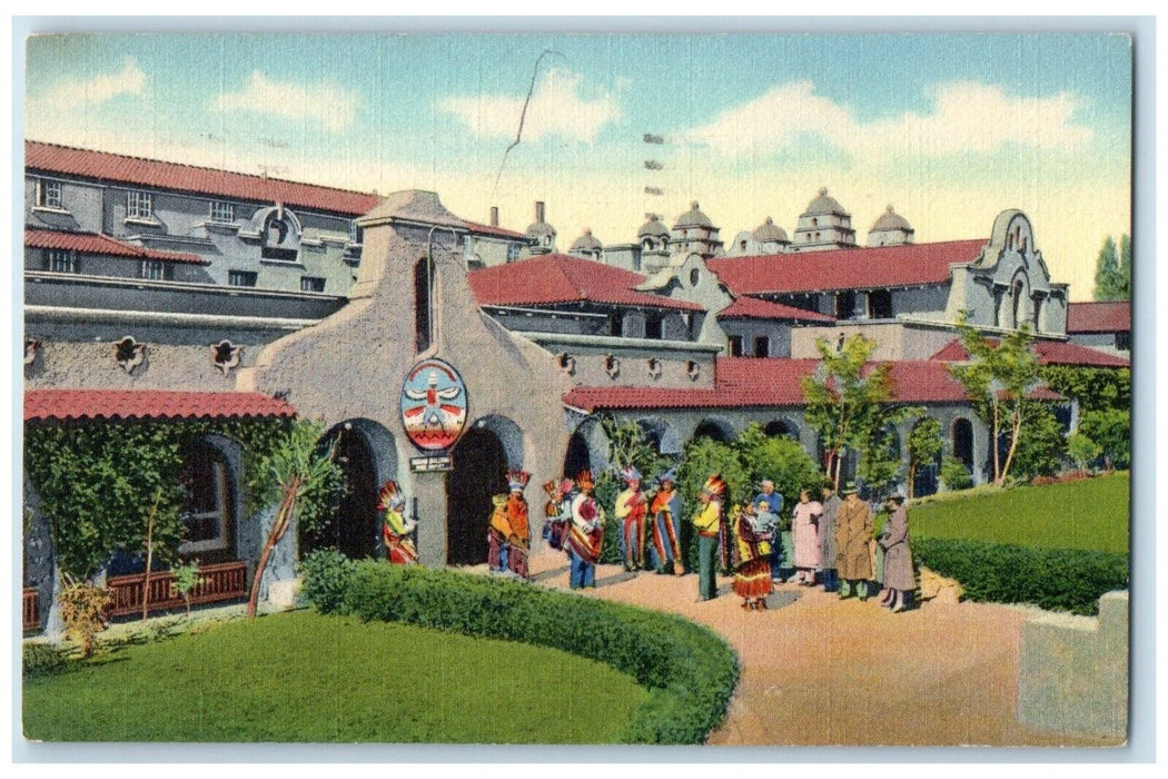 1940 Indian Building And Alvarado Hotel Albuquerque New Mexico NM Postcard