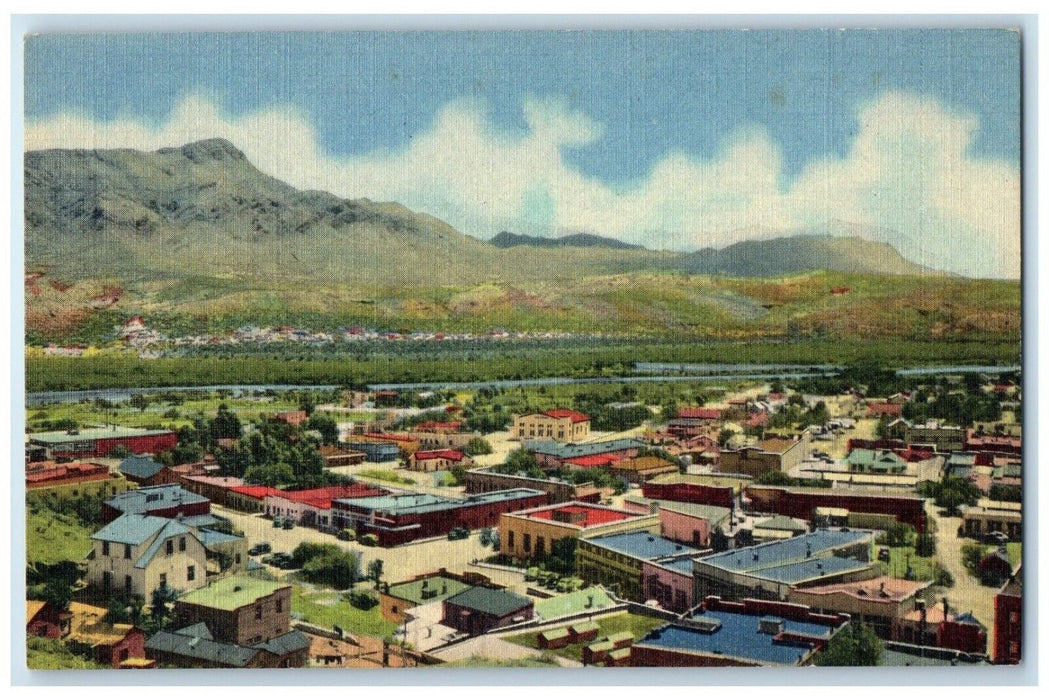 c1940's Bird's Eye View Of Hot Springs New Mexico NM Unposted Vintage Postcard