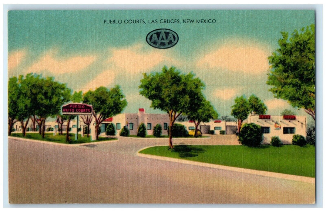 c1930's Pueblo Courts Motel Roadside Las Cruces New Mexico NM Vintage Postcard