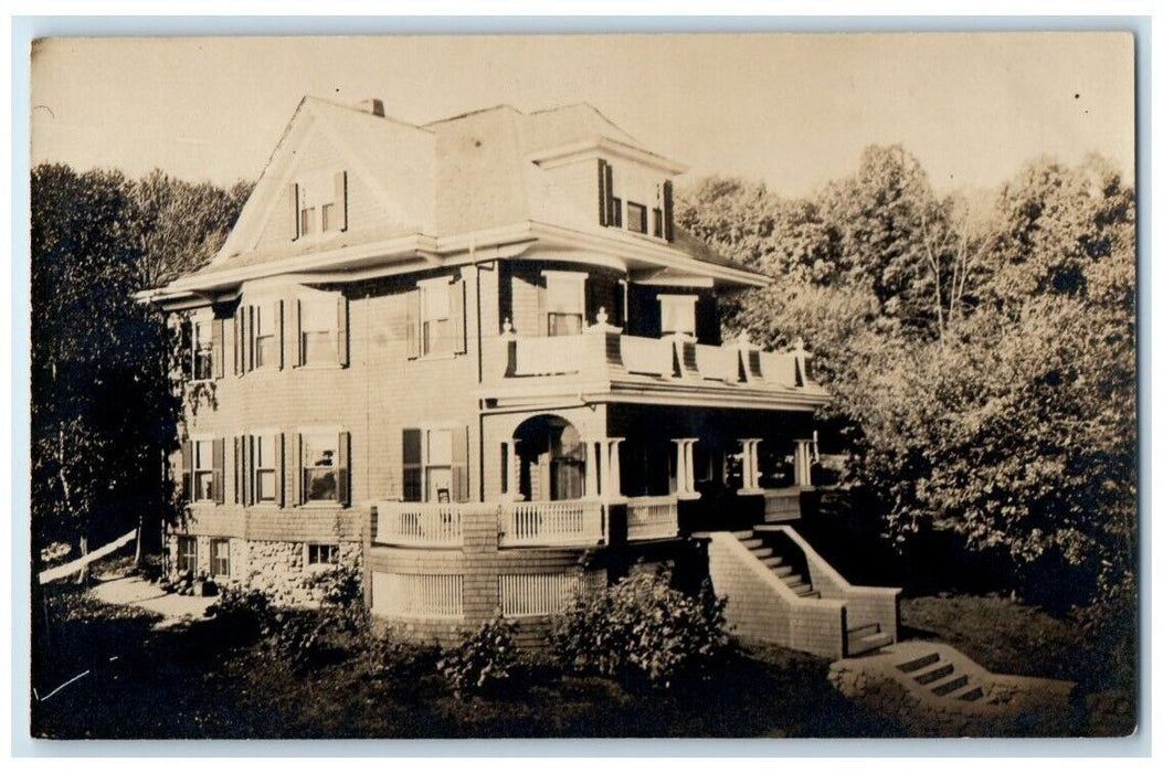c1910's Dorothy Straine Home Residence View Nemaha Iowa IA RPPC Postcard
