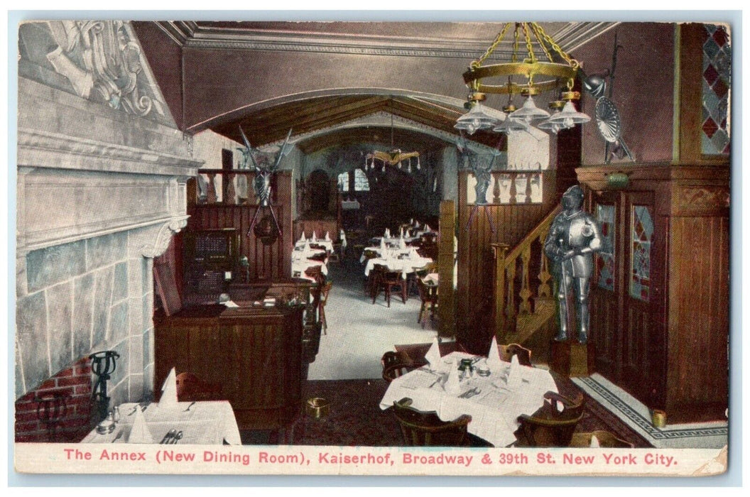 c1910 The Annex New Dining Room Kauserhof Broadway St. New York City NY Postcard