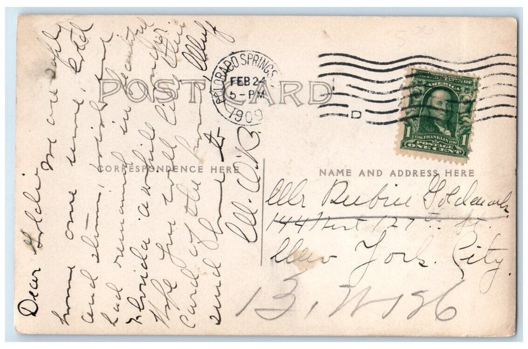 1909 Home Residence Family Dog View Colorado Springs CO RPPC Posted Postcard
