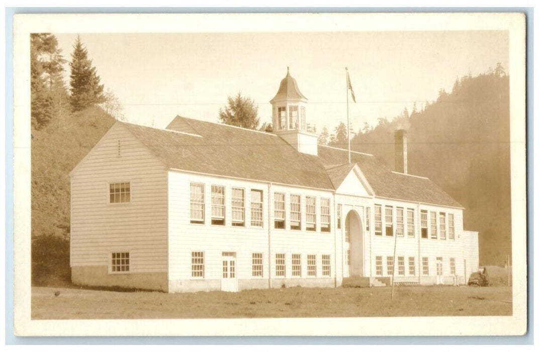 c1920's Grade School View Wawikiakum County Skamokawa WA RPPC Photo Postcard