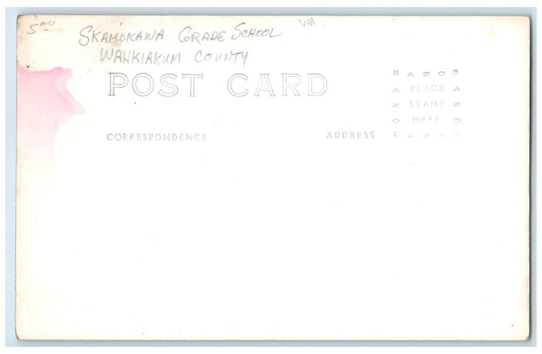 c1920's Grade School View Wawikiakum County Skamokawa WA RPPC Photo Postcard