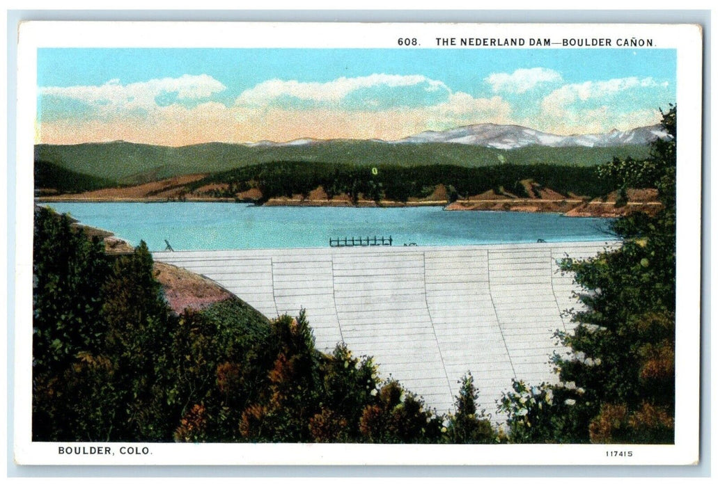 c1930 Scenic View Nederland Dam Boulder Canon Boulder Colorado Unposted Postcard